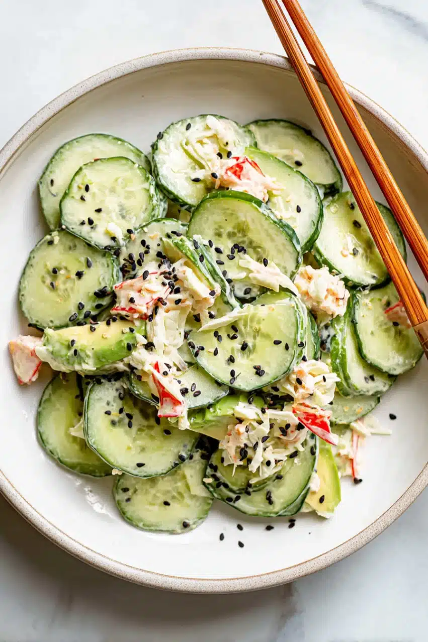 california roll cucumber salad
