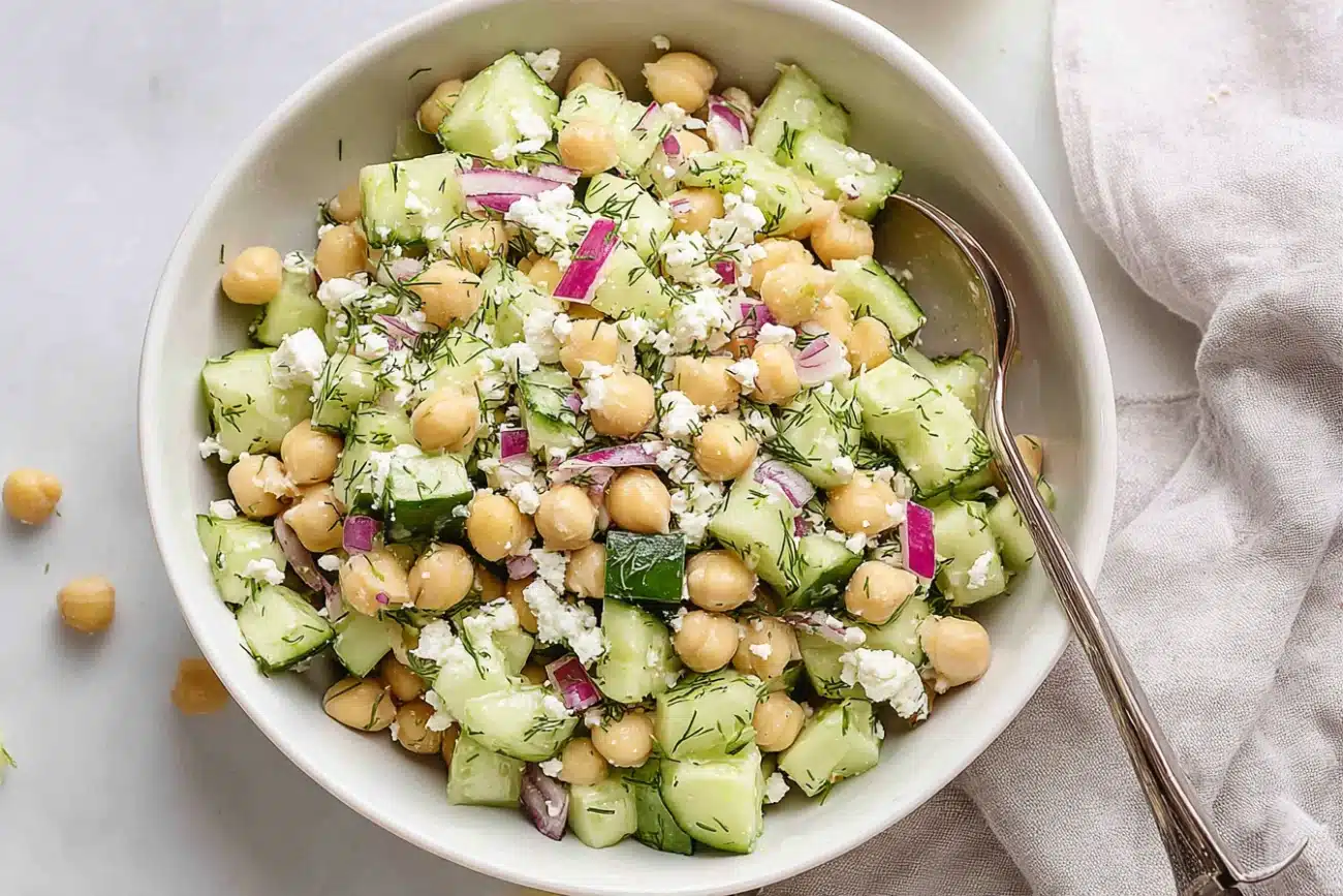 Chickpea Cucumber Feta Salad