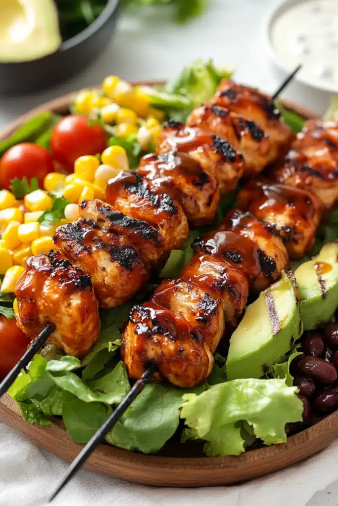 BBQ Chicken Skewer Salad
