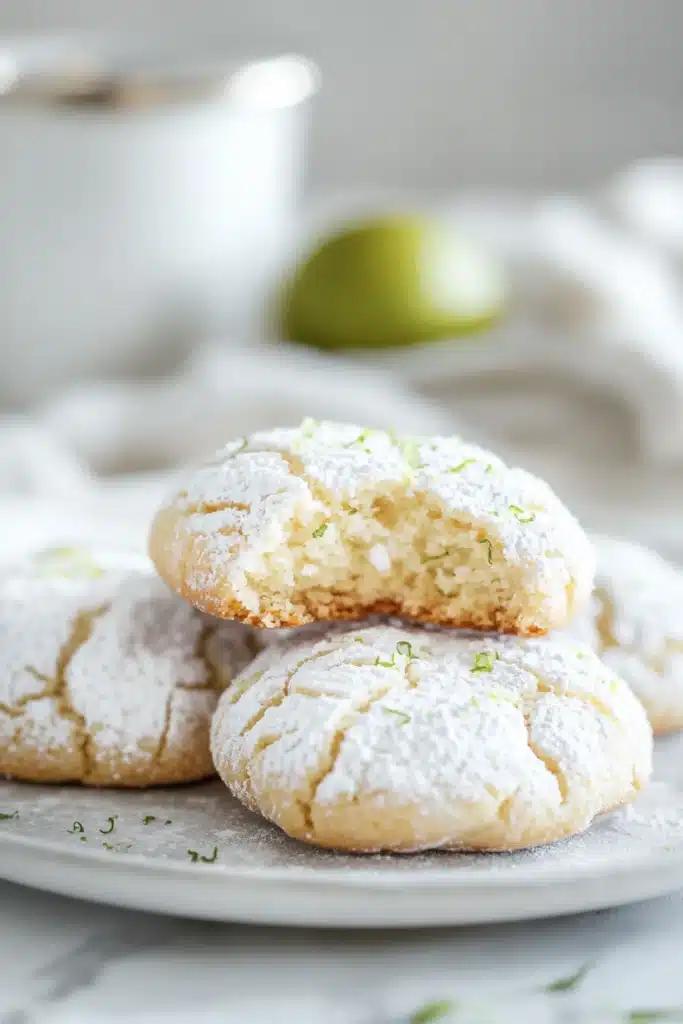 Coconut Key Lime Crinkle Cookies