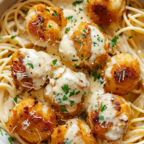 garlic butter chicken bites with creamy parmesan pasta