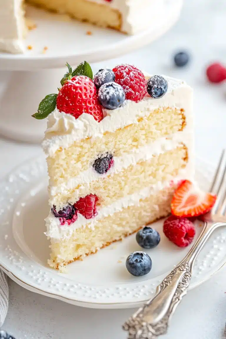 Berries & Cream White Chocolate Cake
