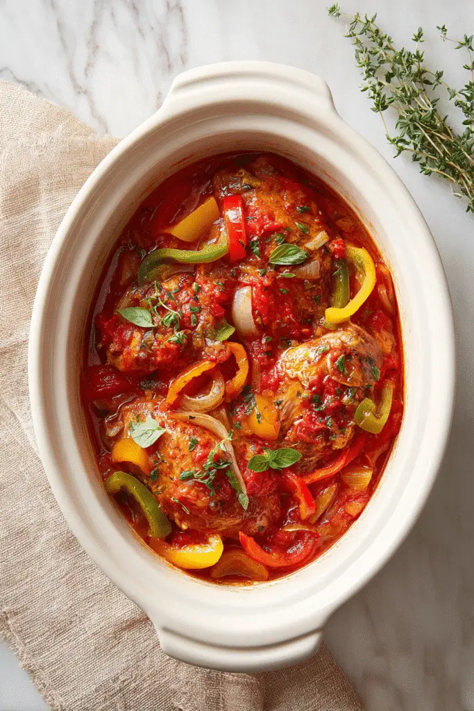 Crockpot Chicken Cacciatore