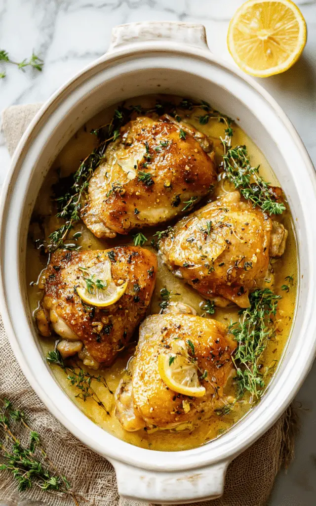 Crockpot Lemon Garlic Chicken
