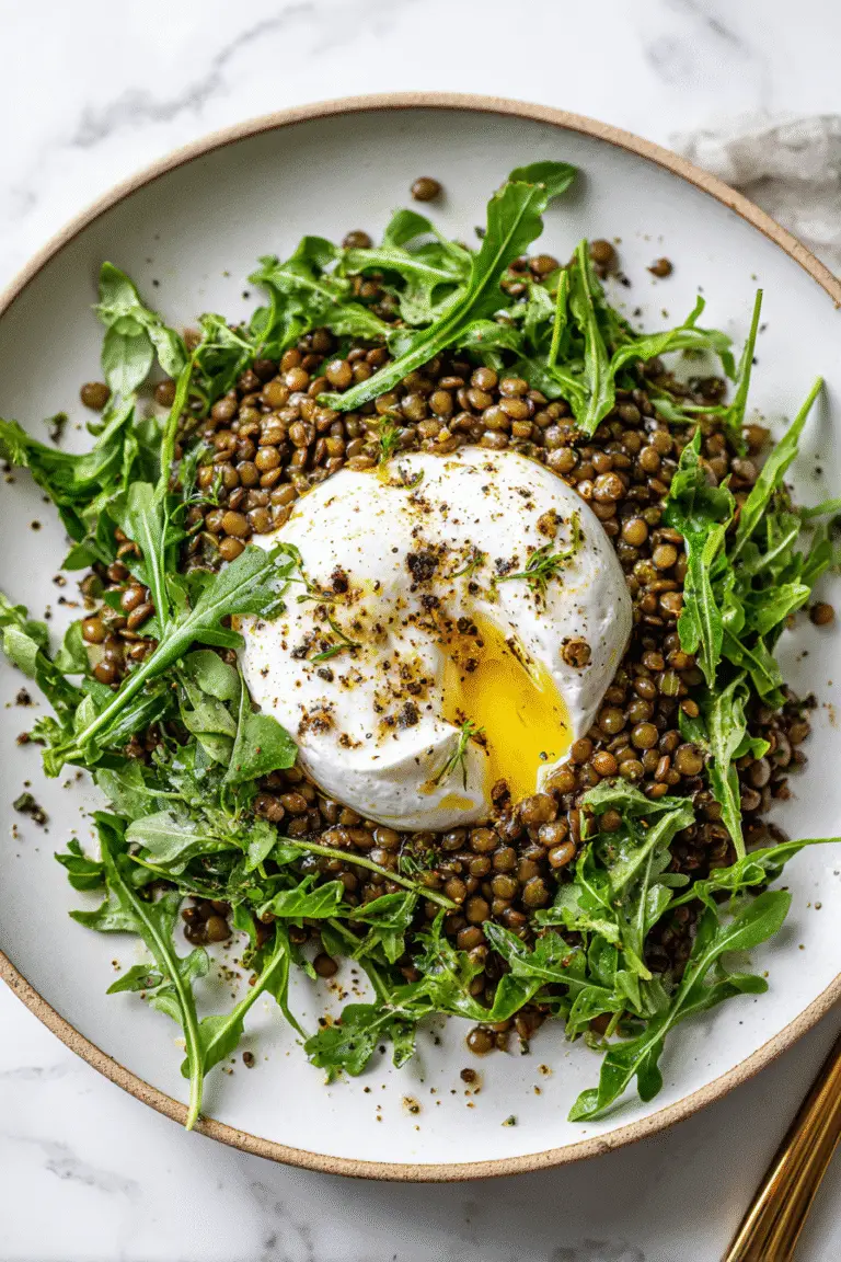 Herby Lentil and Burrata Salad