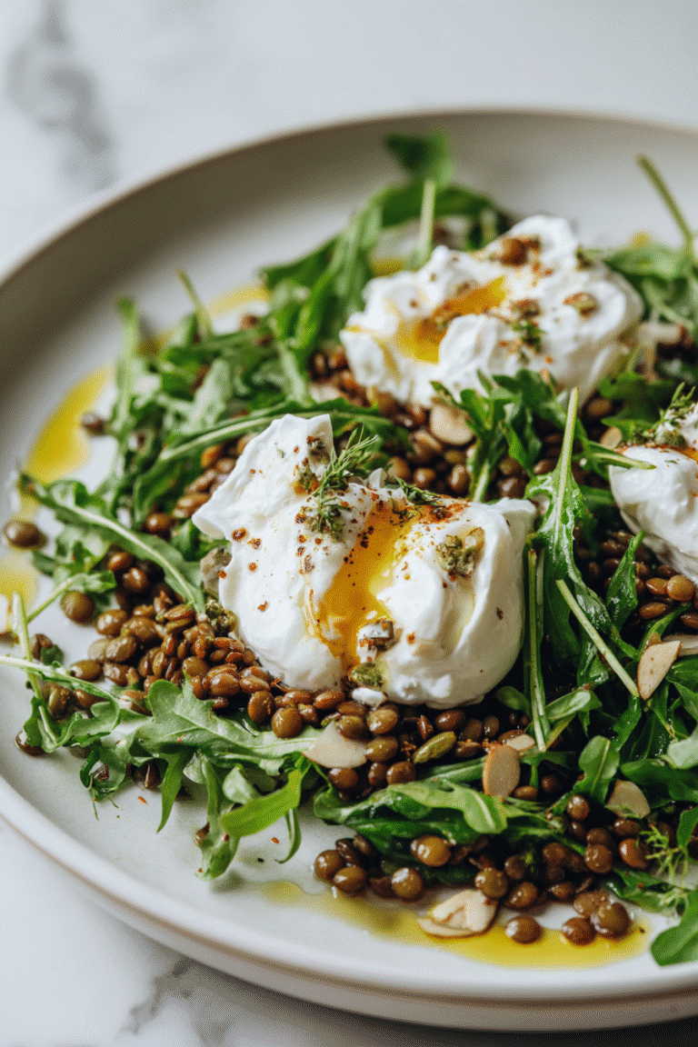 Herby Lentil and Burrata Salad