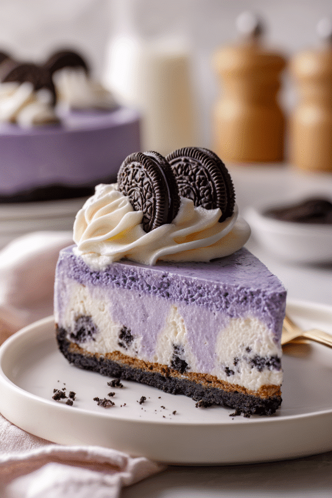 Violet Oreo Cheesecake