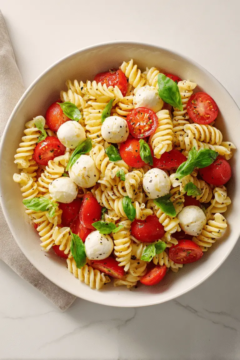 Creamy Caprese Pasta Salad