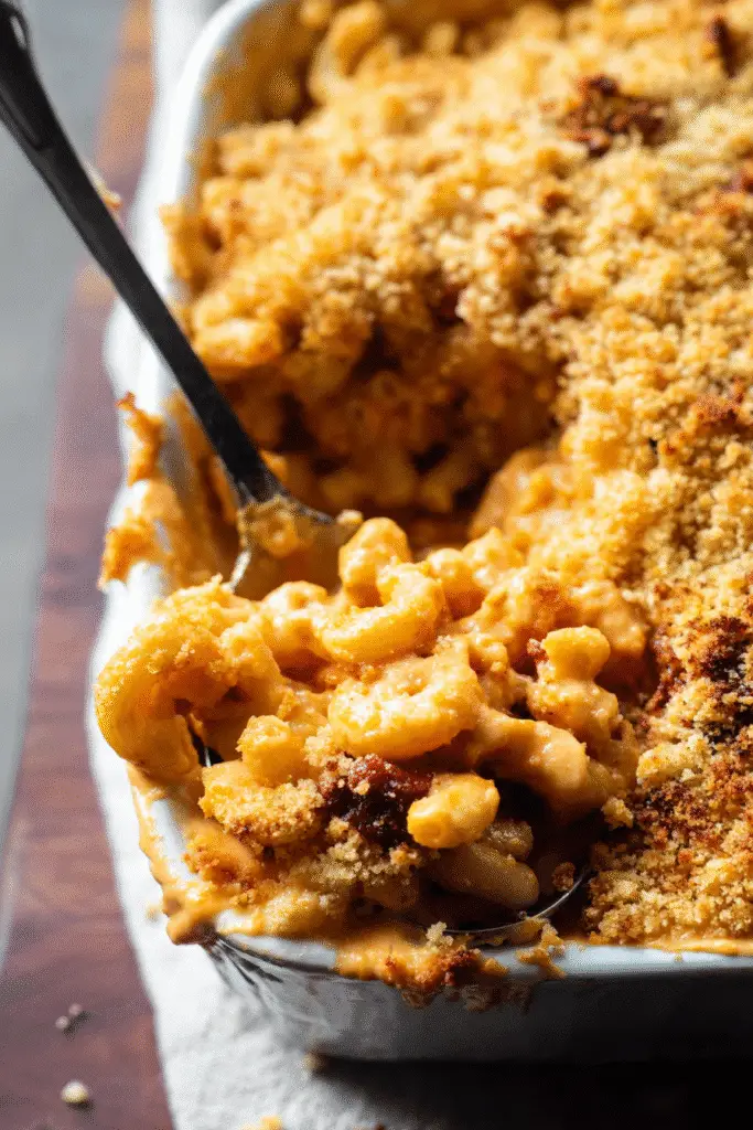 Chili Mac with Smoky Chipotle Crema in a pot