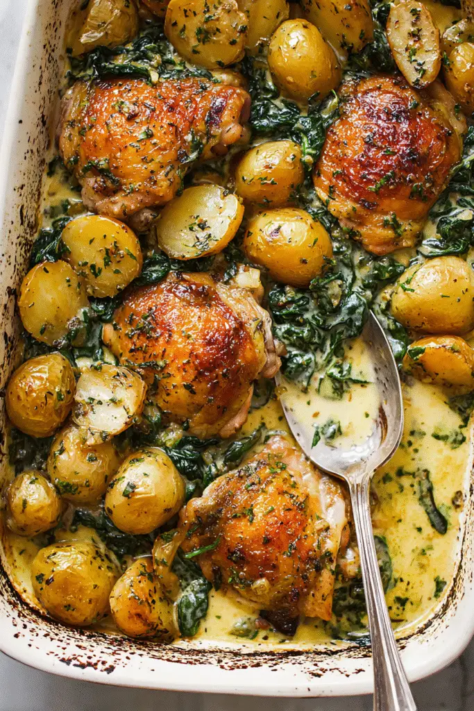 Garlic Parmesan Chicken & Crispy